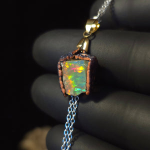 Opal Necklace — Dark Body, Vivid Fire