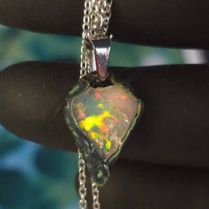 Opal Necklace — Vivid Red Flash