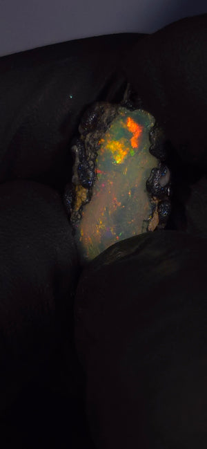 Opal Necklace — Multicolour Fire Throughout, White Body