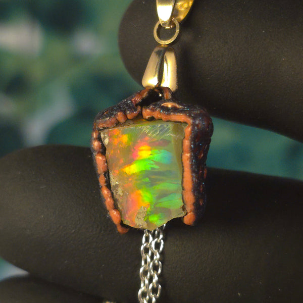 Opal Necklace — Dark Body, Vivid Fire