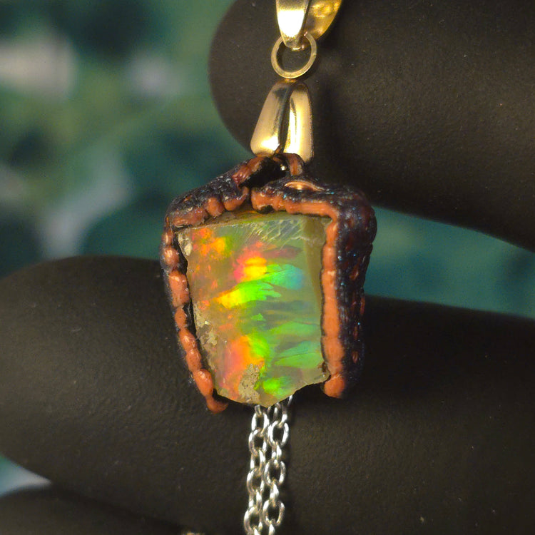 Opal Necklace — Dark Body, Vivid Fire