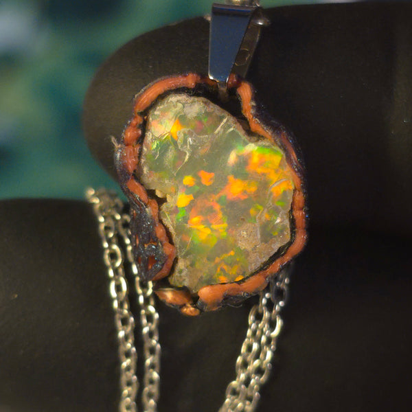 Opal Necklace — Soft Rainbow Wash
